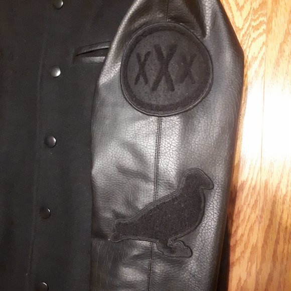 Art Start STAPLE X HUF X BLACK SCALE X 10.DEEP Varsity Jacket Black Small - Picture 7 of 14